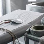 Zabieg elektroterapii w fizykoterapii na kończynę dolną gen. AI