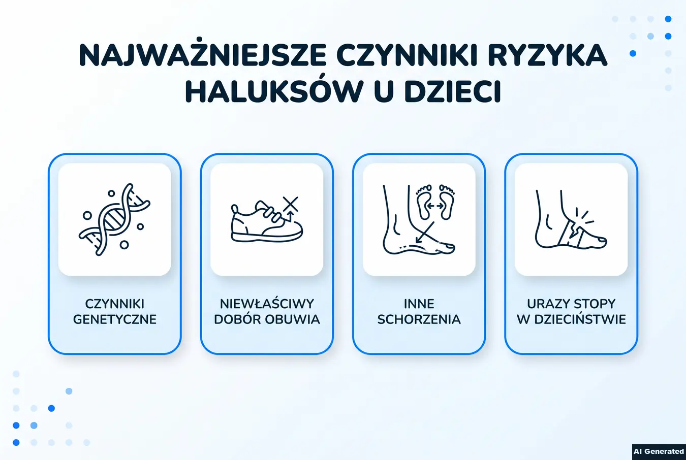 Porównanie czynników ryzyka haluksów u dzieci.