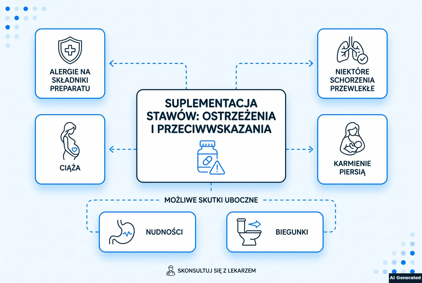 Przeciwwskazania i skutki uboczne suplementów na stawy.