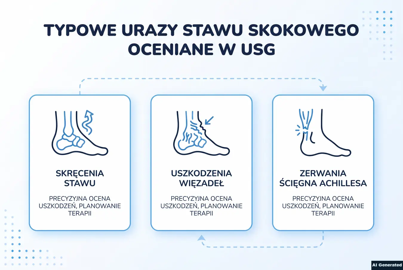 Typowe urazy stawu skokowego oceniane w USG.